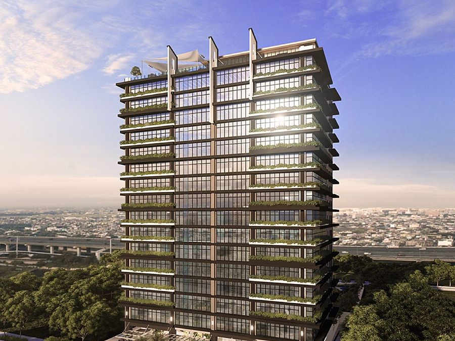 One Fortis Plaza — premium commercial office building on Chino Roces Avenue, Makati City. Architect's perspective.