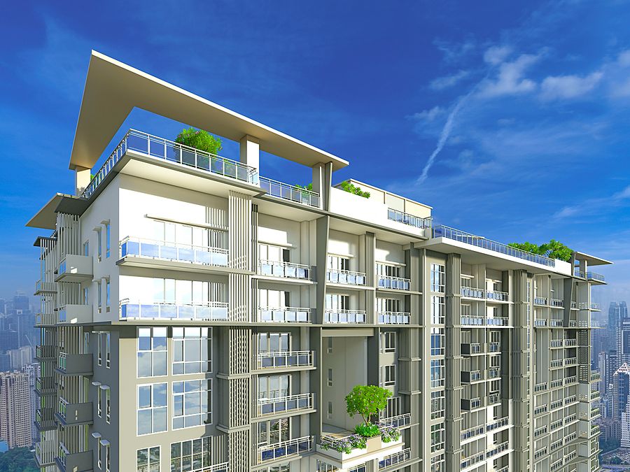 The Valeron Tower by DMCI Homes — facade detail of the 48-storey tower on C-5, Pasig City. Architect's perspective.