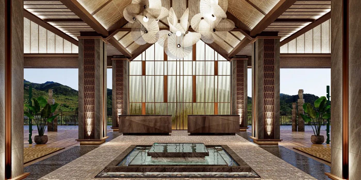 Reception lobby at the Blanca building, Moncello Crest