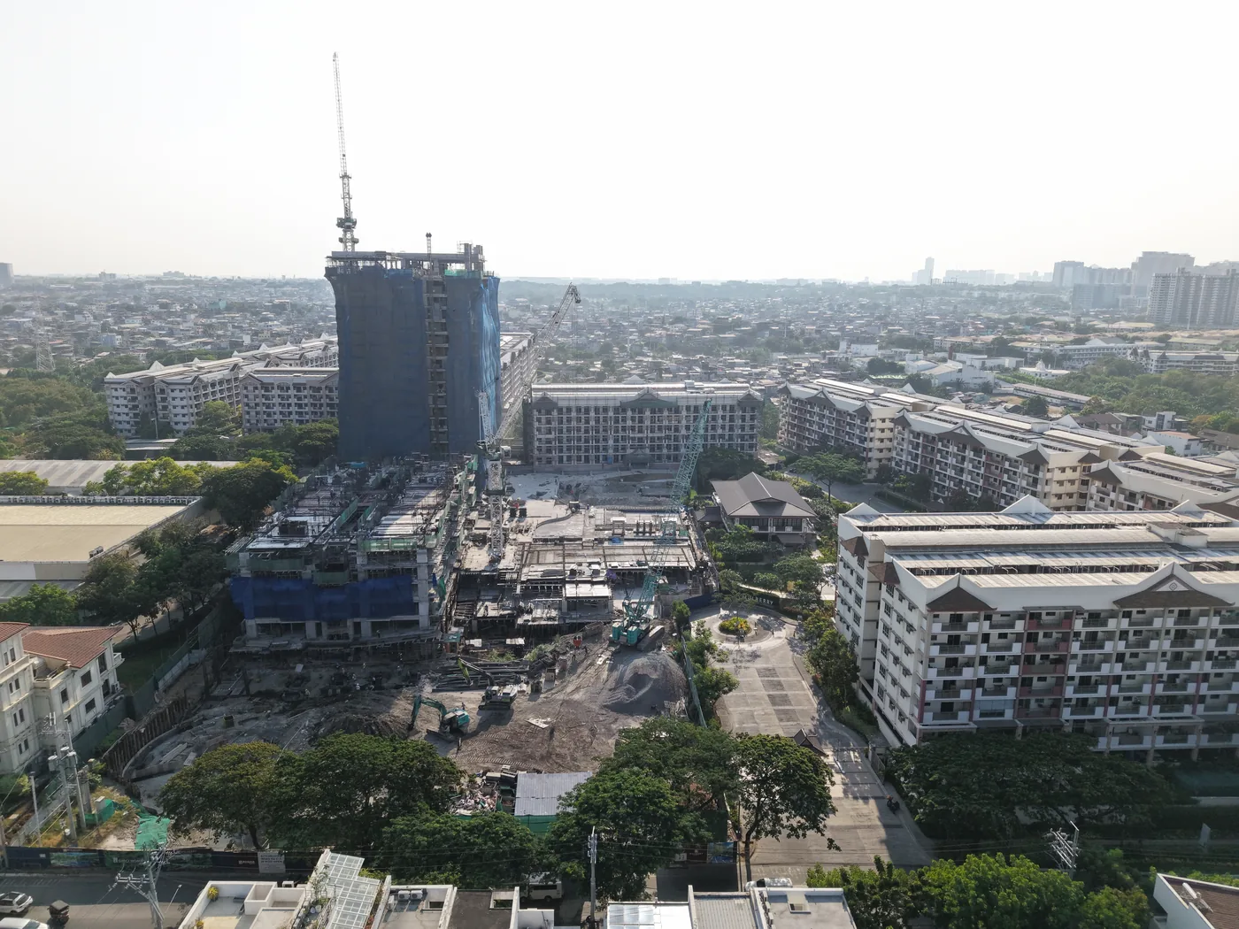 Mulberry Place construction site aerial, April 2026