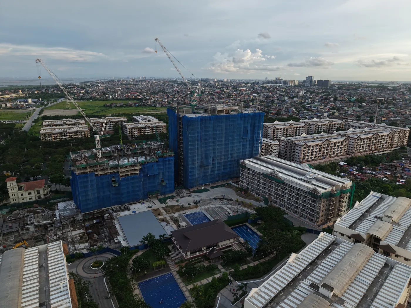 Mulberry Place construction site aerial, July 2026