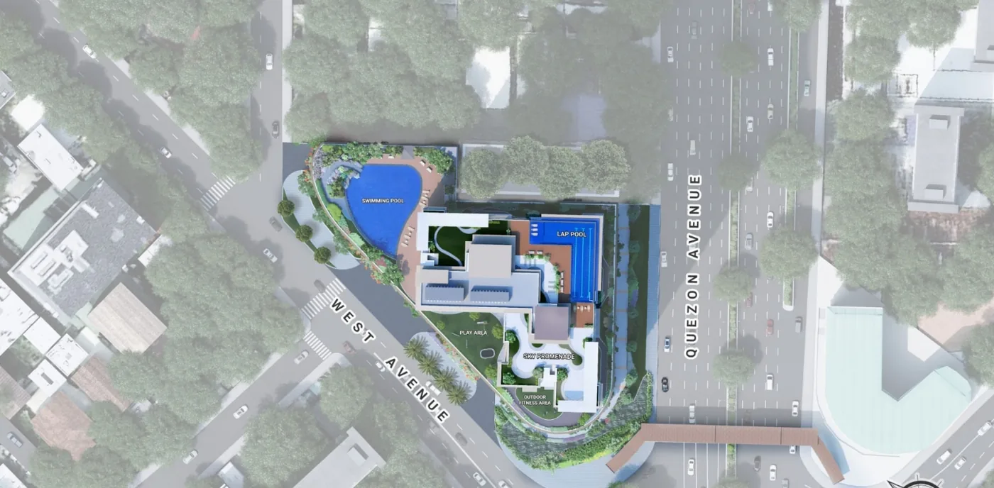 One Delta Terraces site plan showing the tower footprint