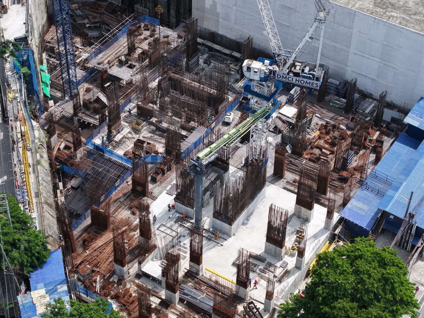 One Delta Terraces construction site, foundation and column works