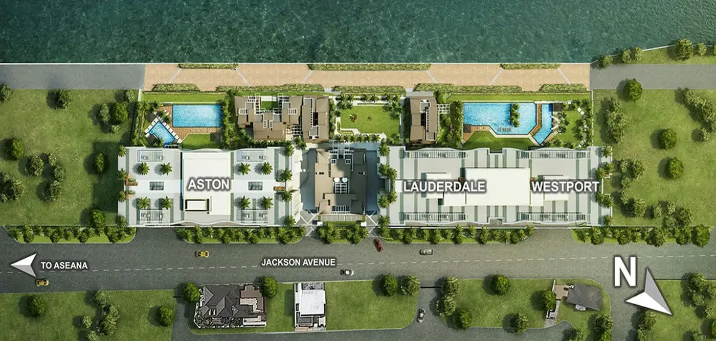 Oak Harbor Residences master plan showing Aston, Lauderdale and Westport
