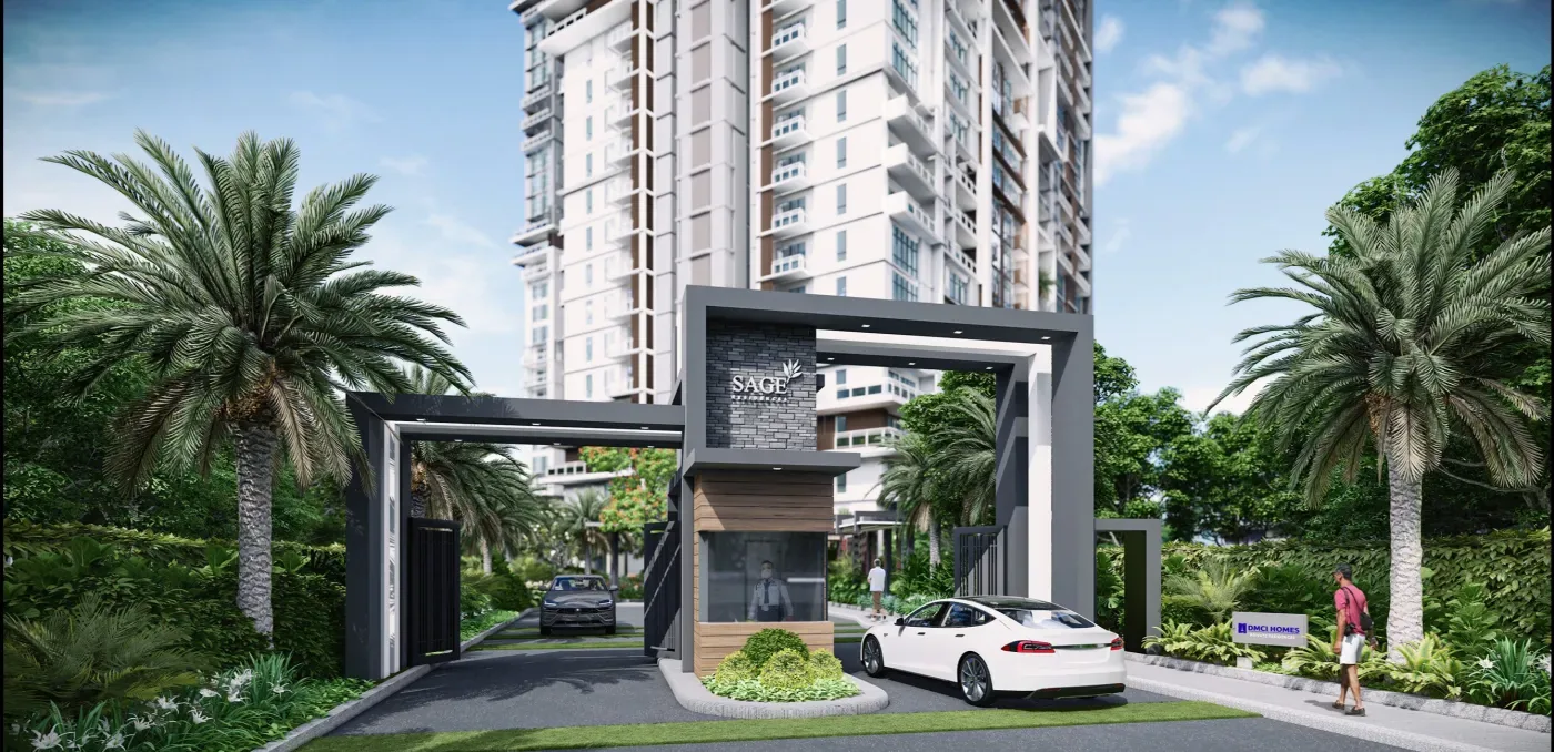 Main entrance gate at Sage Residences