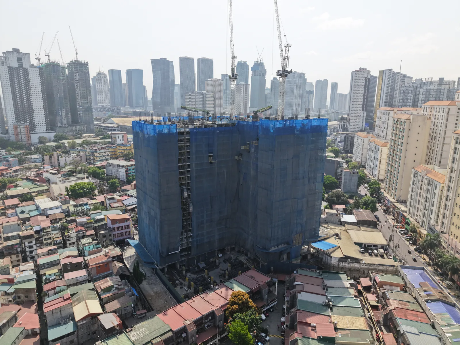 Sage Residences construction aerial, April 2026