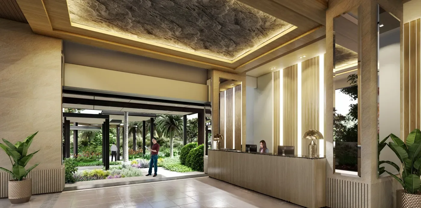 Reception lobby at Sage Residences