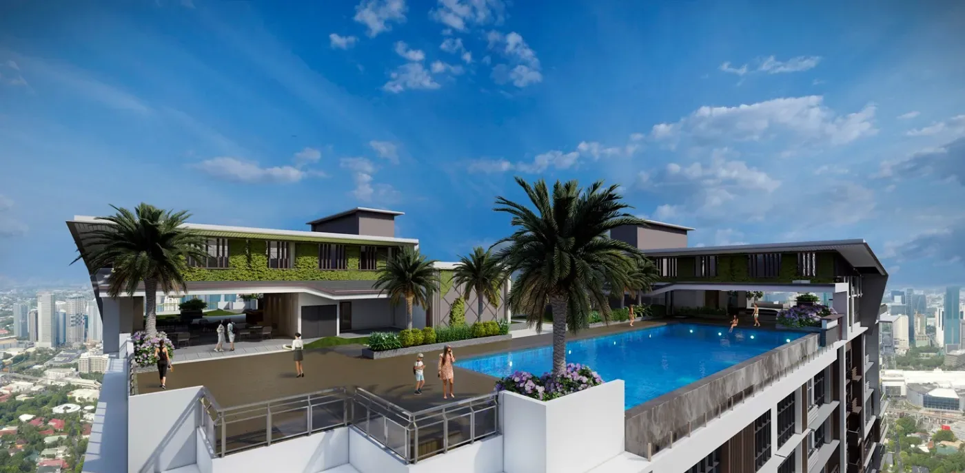 Roof deck at Sage Residences