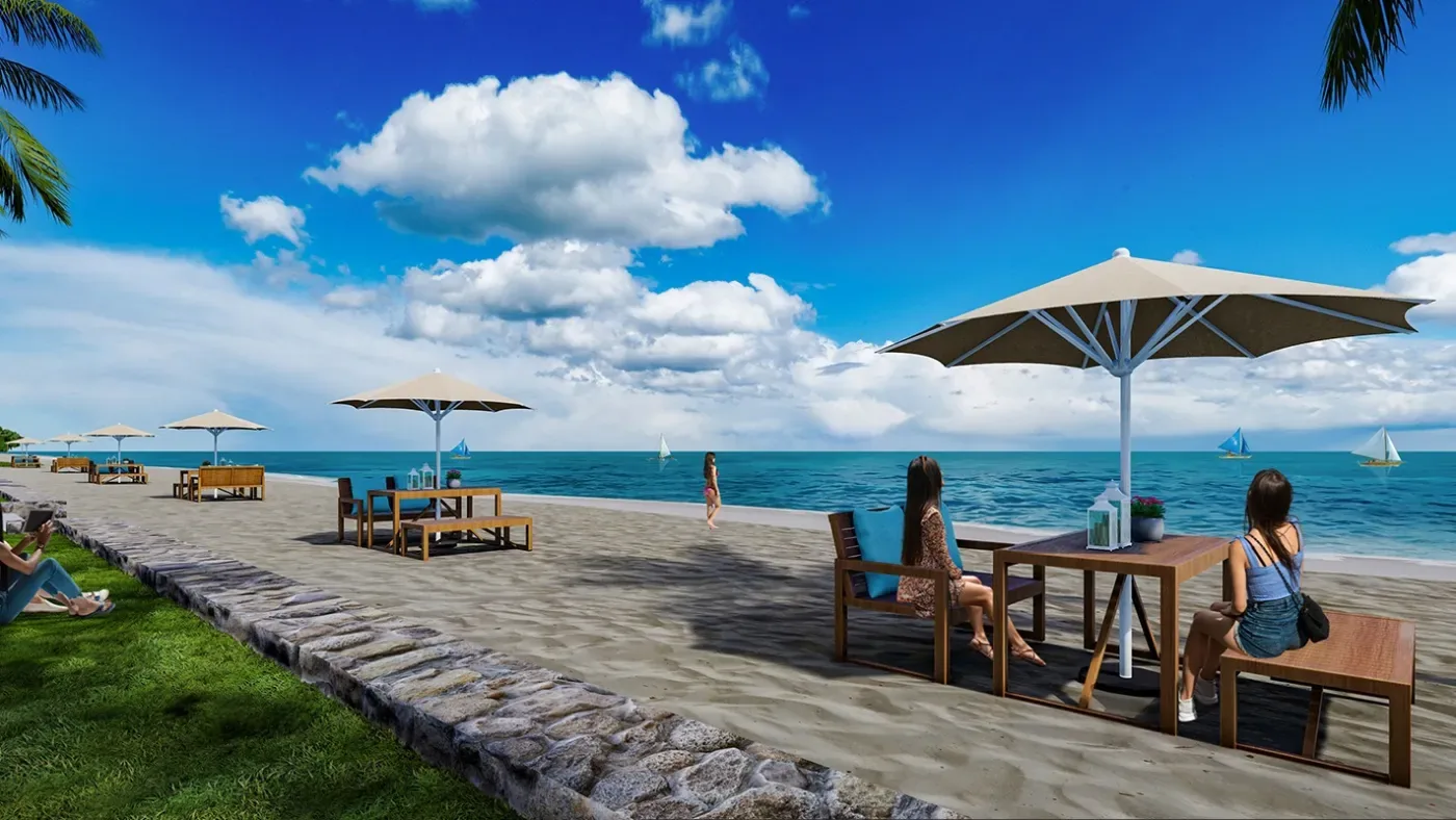 Beach dining area at Solmera Coast