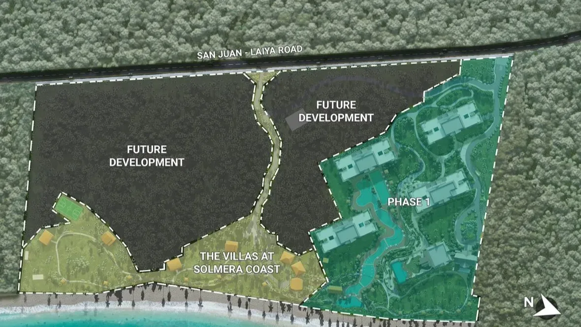 Solmera Coast site development plan showing all five buildings and future phase